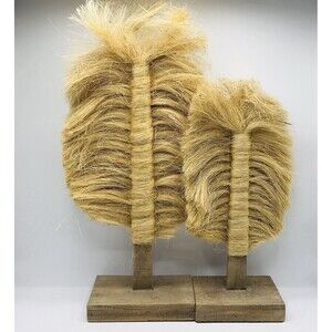 Wood and Flax Boho Shabby Cottage Core Decor Trees 21 Inch And 16 Inch Set of 2
